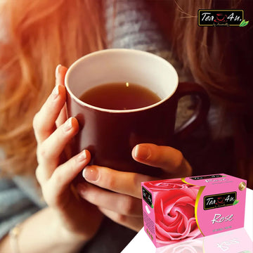 TEA 4U Flavored Black Tea Bags - Original Ceylon Tea (Rose) - 25 Count Pack