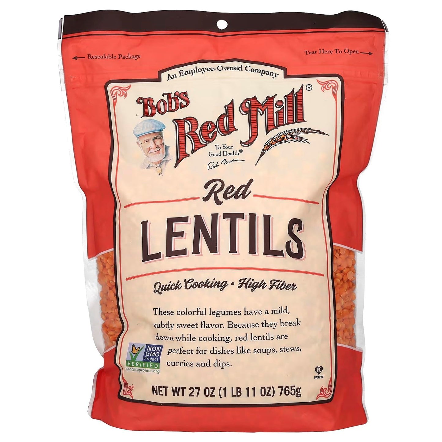Bob'S Red Mill Red Lentils, 27 Oz