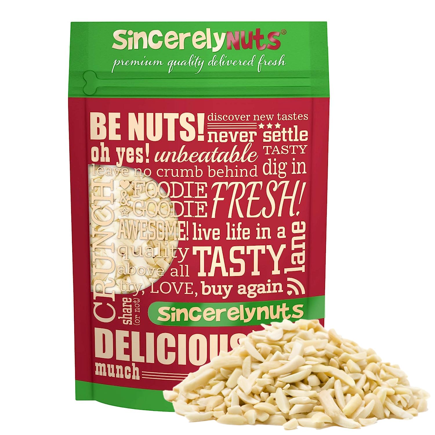 Sincerely Nuts – Raw Blanched Slivered Almonds | 1 Lb. Bag | Delicious Guilt Free Snack | Low Calorie, Vegan, Gluten Free | Gourmet Kosher Food | Source Of Fiber, Protein, Vitamins And Minerals
