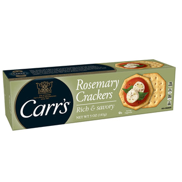 Carrs Crackers, Baked Snack Crackers, Party Snacks, Rosemary, 5oz Box (1 Box)