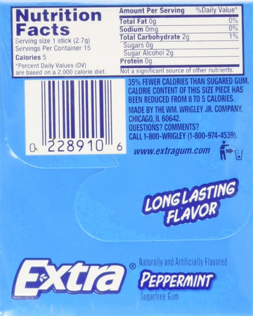 Wrigley'S Extra Gum Peppermint (Pack Of 10), Assorted