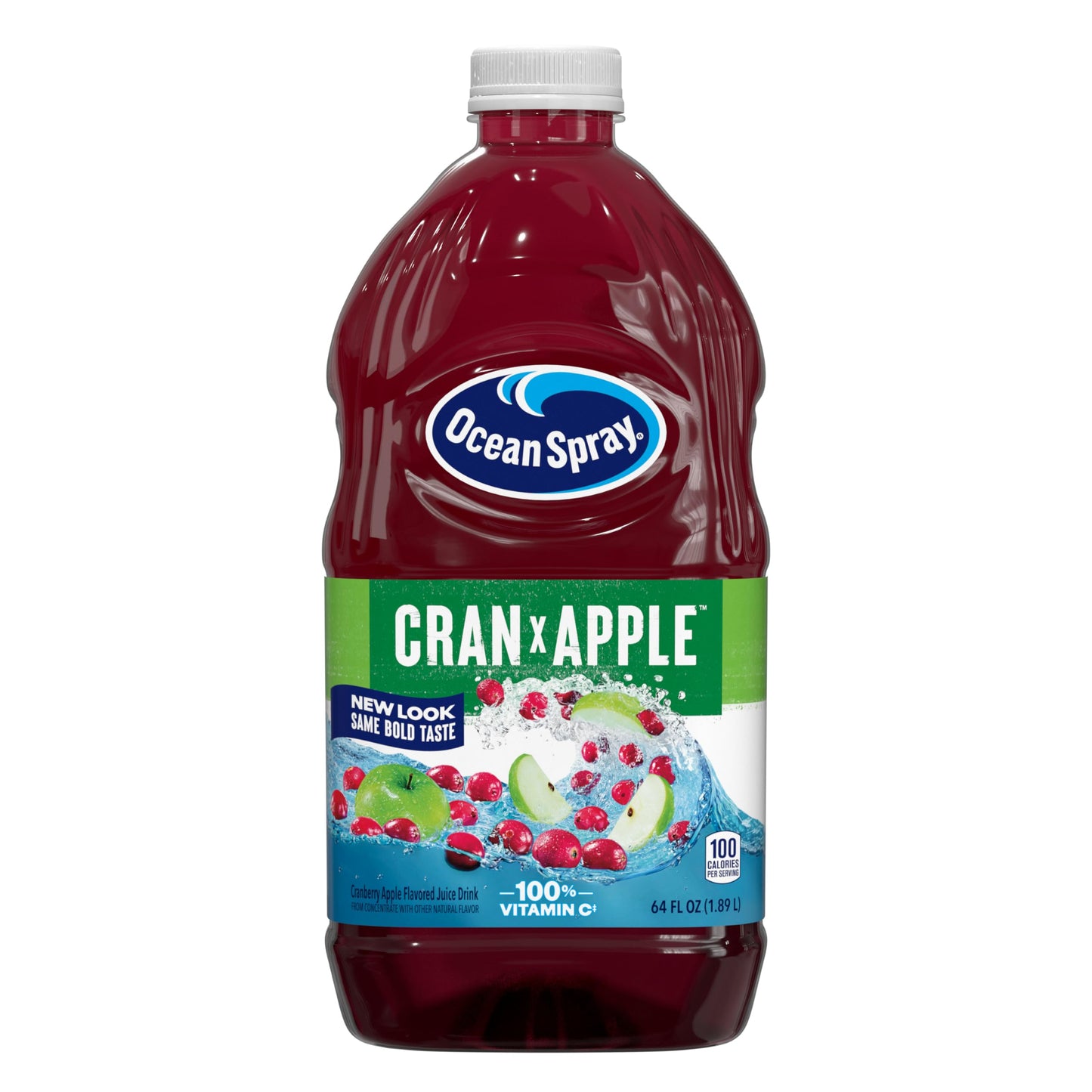 Ocean Spray Cran-Apple Cranberry Apple Juice Drink 64 Fl Oz Bottle (Pack Of 8)