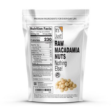 It'S Just - Hawaiian Macadamia Nuts, Raw Unsalted, Perfect For Baking, Grown In Hawaii, Made In Usa, Keto Friendly, Resealable B