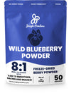 Jungle Powders Wild Blueberry Powder 7 Ounce Bag, Nordic Freeze Dried Blueberries No Sugar Added for Smoothie, Additive and Fill