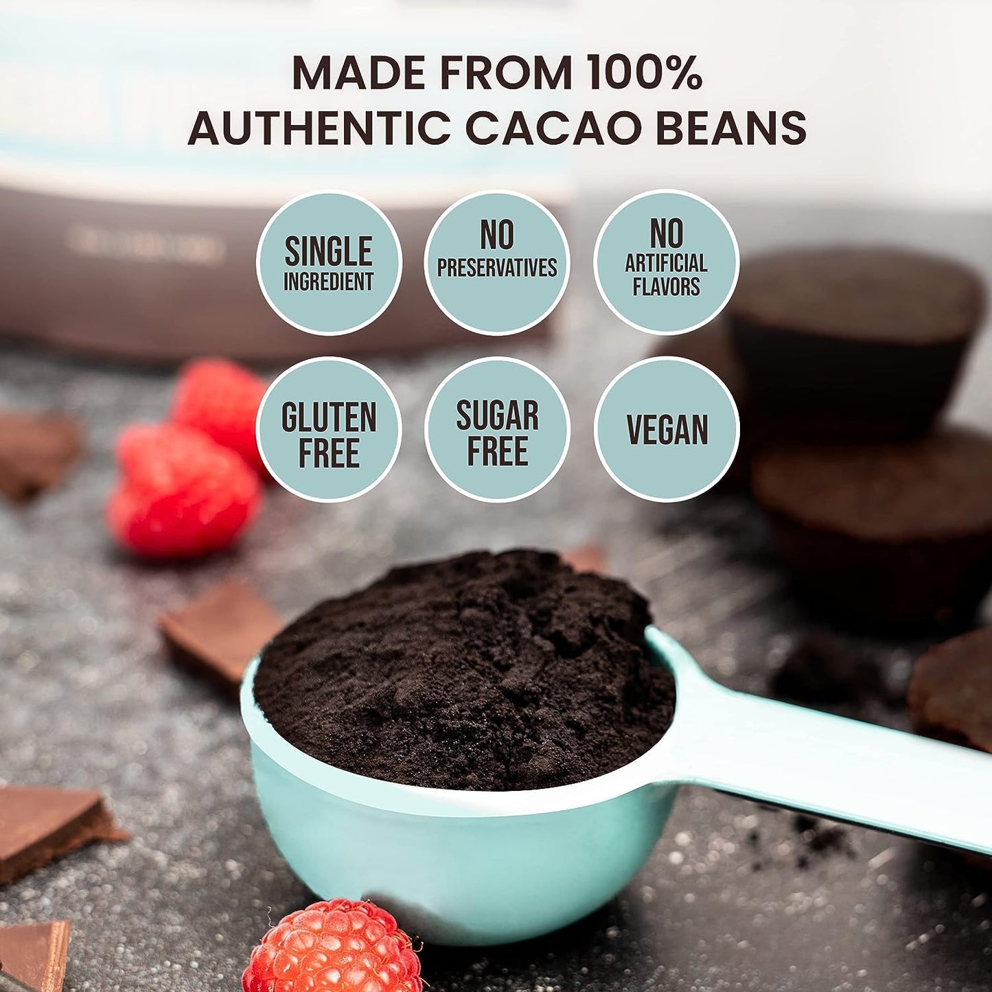 The Cocoa Trader Black Cocoa Powder for Baking, 1Lb - Dark Dutch Processed, Unsweetened, Vegan, Gluten-Free, Sugar-Free, Keto Friendly