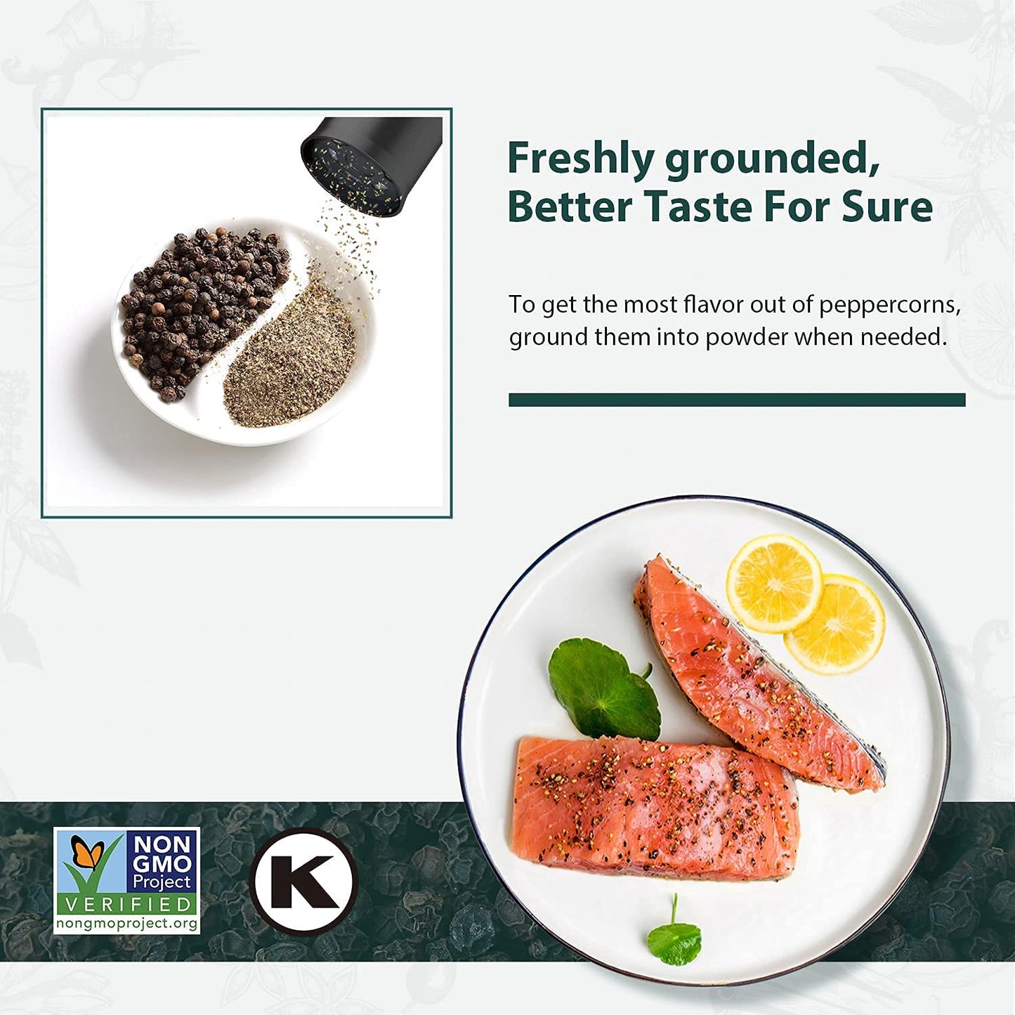 Soeos Black Peppercorns, 18Oz (Pack Of 1), Non-Gmo, Kosher, Packed To Keep Peppers Fresh, Peppercorn For Grinder Refill, Whole Peppercorns