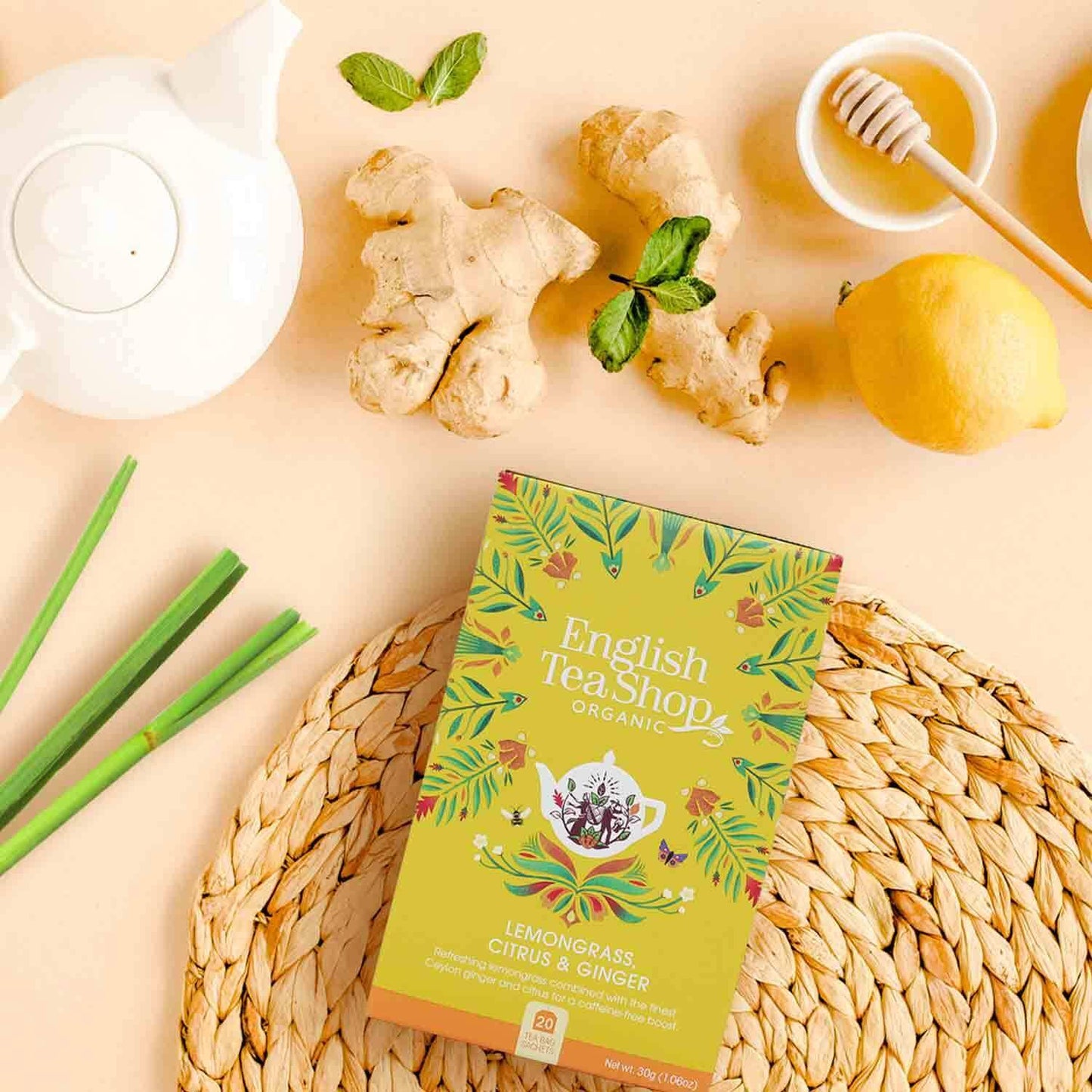 English Tea Shop Lemongrass Ginger & Citrus Fruits Organic ,20 Sachet Tea Bags