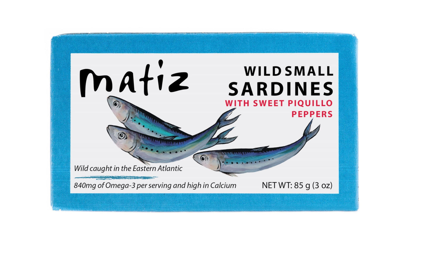 Matiz Sardinillas with Piquillo Peppers | Baby Sardines 3 Ounce | Product of Spain | Wild Caught | Gluten Free |