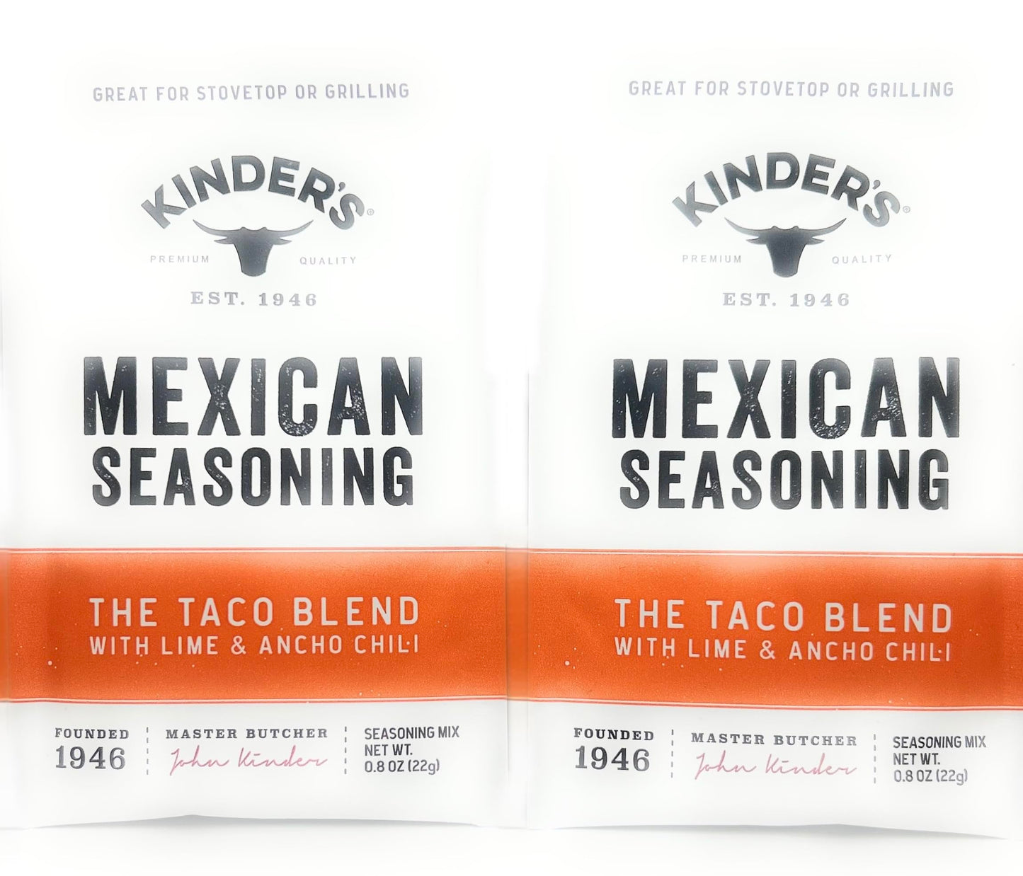 Kinders Seasoning Mixes - 2 packets (Mexican Seasoning The Taco Blend)