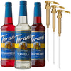 Torani Sugar Free Syrup Variety 3-Pack, Strawberry, Raspberry, and Vanilla, Zero-Calorie Syrups for Drinks, Pumps Included, 25.4