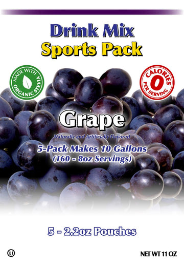 Gramzero Grape Sugar Free Drink Mix Sports Pack, Great For Nutrition Club Loaded Teas, Zero Calorie, Stevia Sweetened
