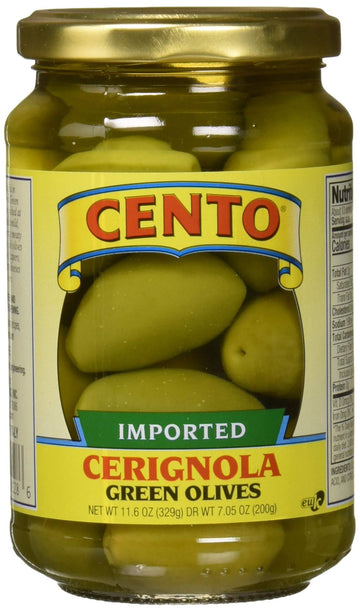 Cento Imported Cerignola Green Olives, 11.6 Ounce