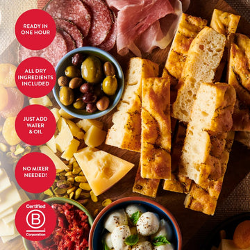 King Arthur Focaccia Mix Kit, 18.4 oz – Crisp & Airy Baking Mix, Ready in 1 Hour, Perfect for Homemade Bread