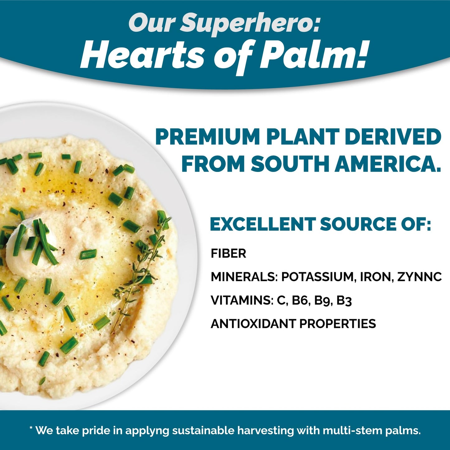 Palmini Mashed Hearts of Palm | Low-Carb, Gluten Free, Vegan | 12 Ounce Pouch