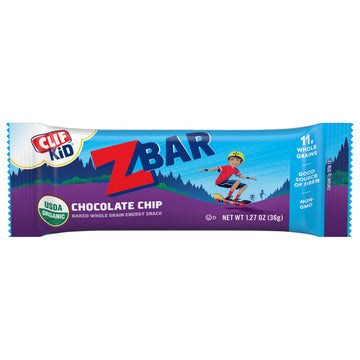 CLIF Kid Zbar - Chocolate Chip - Soft Baked Whole Grain Snack Bars - USDA Organic - Non-GMO - Plant-Based - 1.27 oz. (12 Pack)