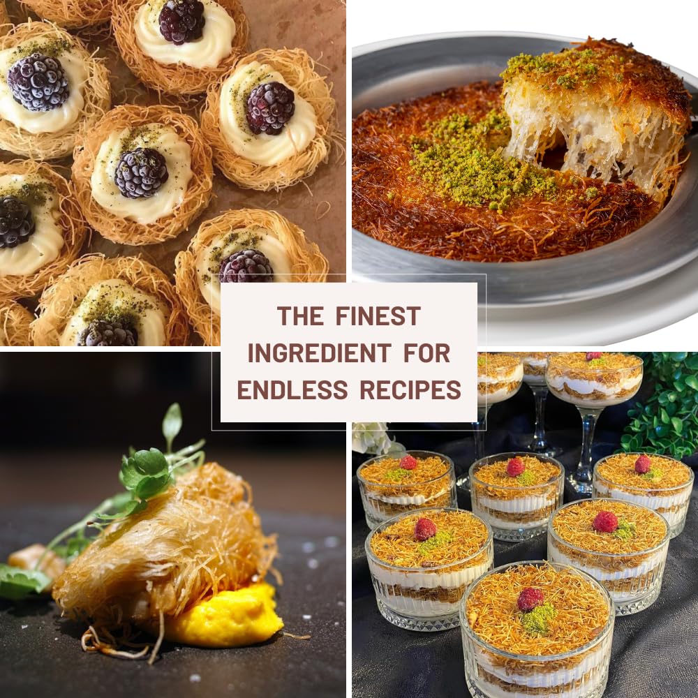 Kataifi, Knafeh, Kataifi Shredded Fillo Dough, Dried & Shredded Phyllo Dough For Viral Dubai Chocolate Bar Pistachio, Kadayif (1