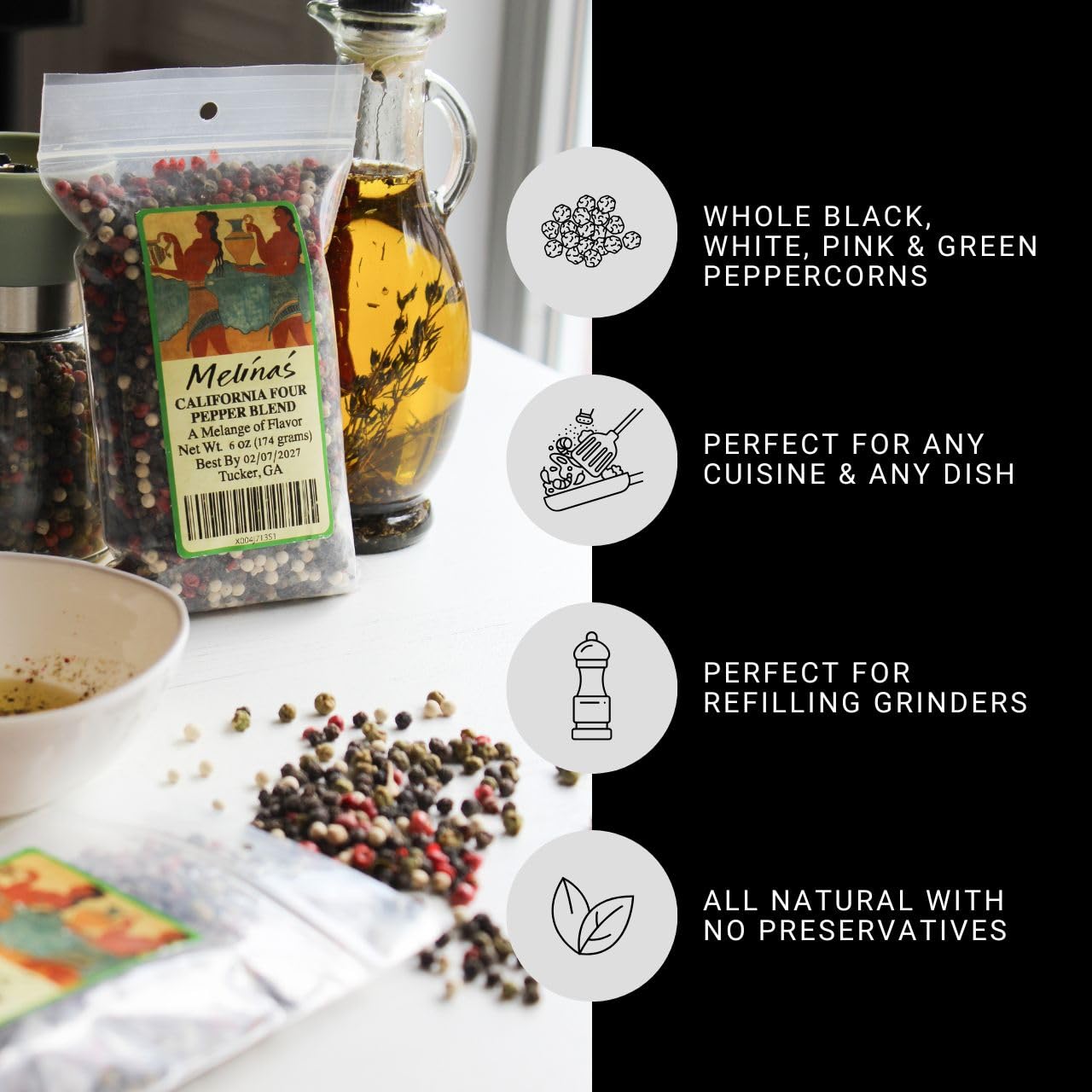 ARTSTAR Melinas Peppercorns 4 Pepper Blend, 6 Ounce, COMINHKPR47218