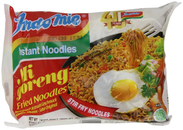 Indomie Mi Goreng Instant Stir Fried Noodles, Halal Certified, Original Flavor (Pack Of 3)