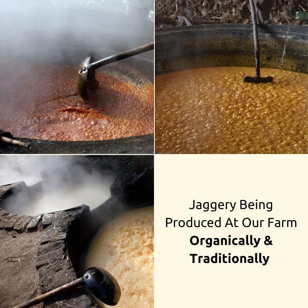 Danodia Foods Organic Jaggery Cubes, 1 lb (450g), Pure & Natural Sweetener, Vegan, Gluten-Free, Brown
