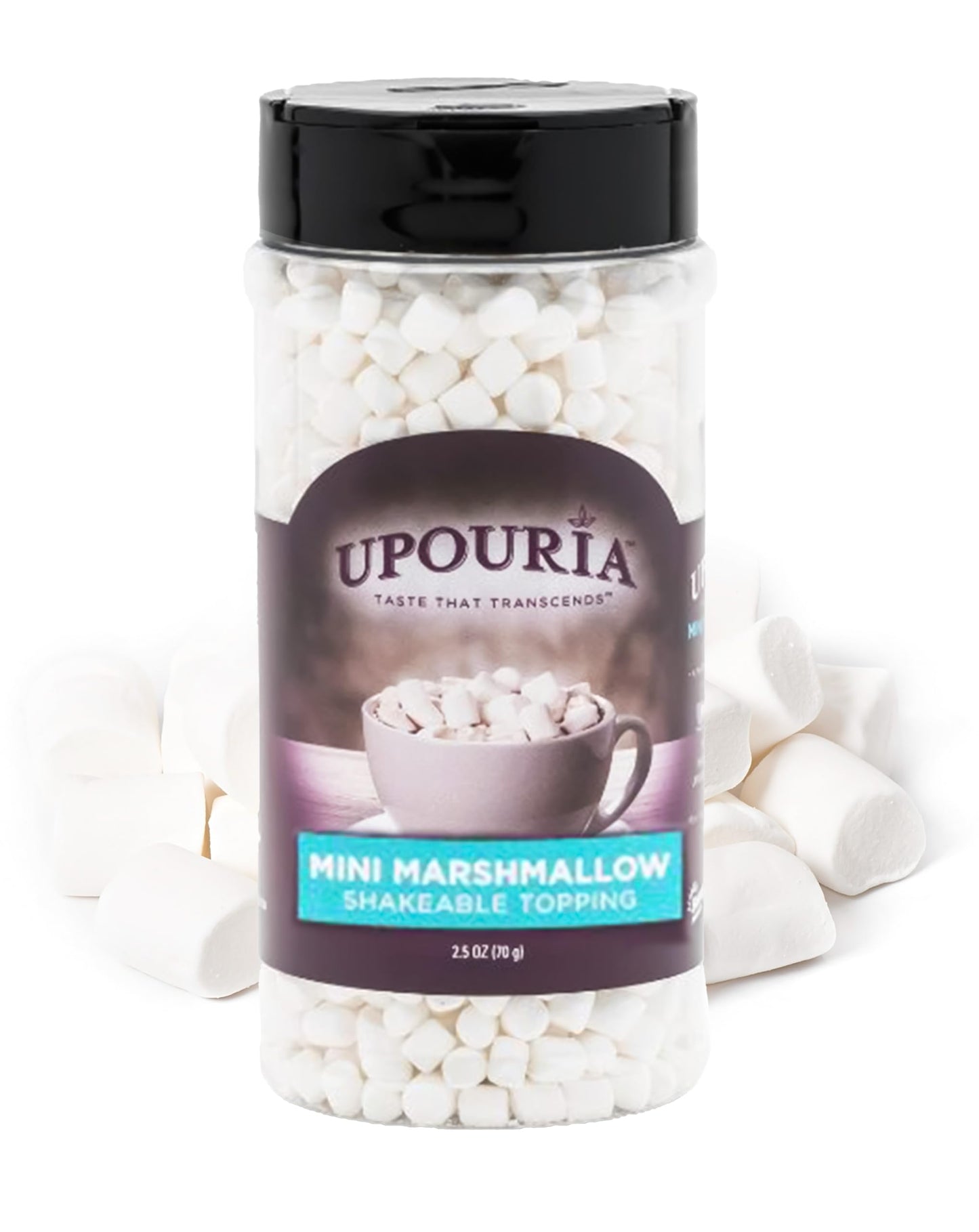 Upouria Mini Marshmallow Beverage and Dessert Topper, Vegan, Rich Flavor Enhancer for Coffee, Hot Chocolate, Ice Cream, 2.5oz