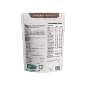 Nurished Mighty Chocolate Milk - Kids Daily Protein Powder Boosted with 2 Billion Probiotics and Organic Spinach Leaves - Natura