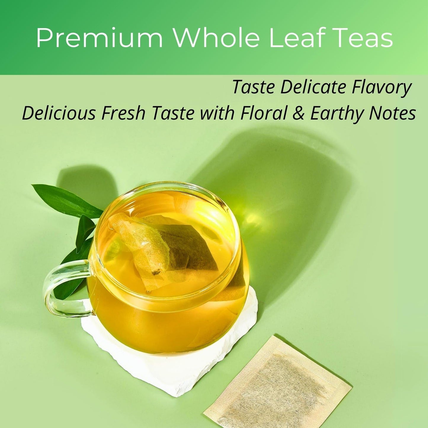 Organic Green Tea Bags| 60 Count Vitalforest Unbleached Eco-Conscious Chinese Green Tea Packets| Te Verde Organico Natural Premi