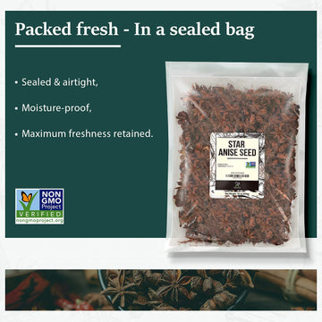 Soeos Star Anise Seeds 2 Lb, Whole Chinese Star Anise Seeds, Star Anise Seeds, Dried Anise Star Spice, Non-Gmo Verified, Fresh And Natural Anise Spice
