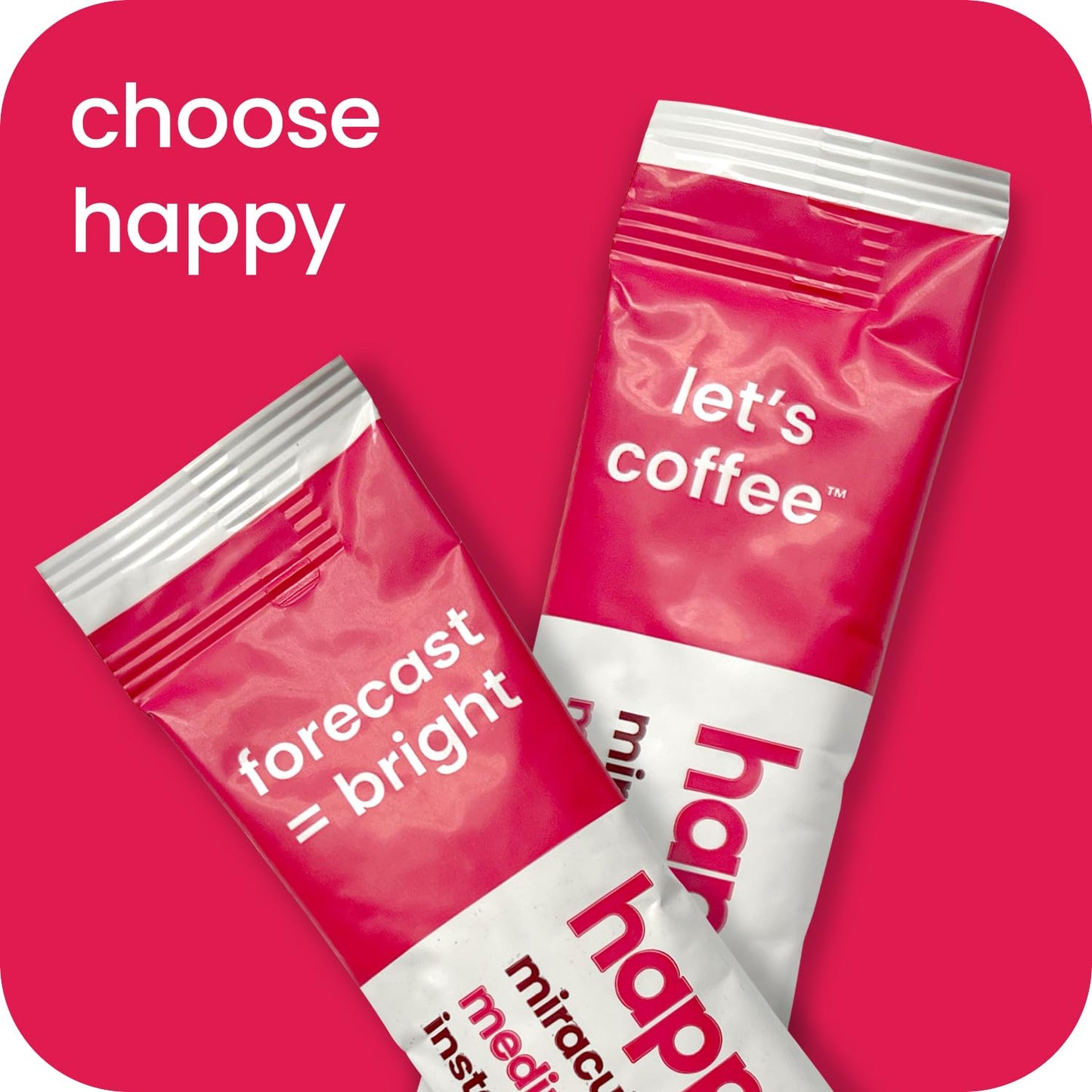 Happy Instant Coffee, Medium Roast With Notes Of Caramel And Glee, 8 Packets, Single Serve, Use For Hot Or Iced Coffee, Sustaina