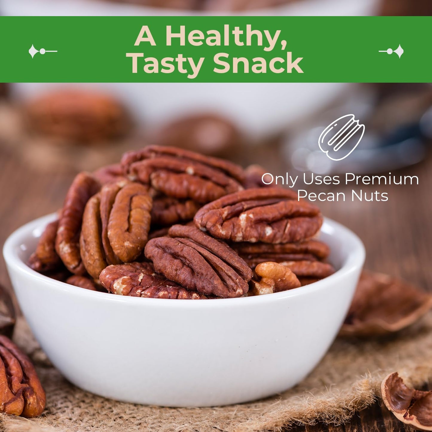 Sincerely Nuts - Raw Pecans (No Shell) | One Lb. Bag | Shelled Whole Pecan | Delicious Healthy Snack Food | For Baking, Snacking