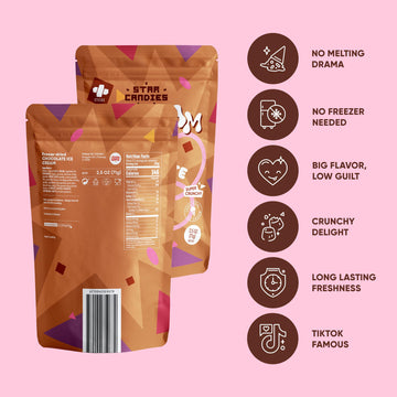 Star Candies Freeze Dried Chocolate Ice Cream Chocolate | No Melting Freeze Dried Candy | Crunchy & Delicious Camping Food | Pre