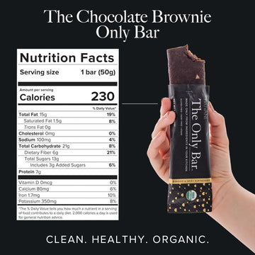 Truvani Plant Based Snack Bars - Chocolate Brownie, 7g Protein, USDA Organic, Vegan, Dairy, Soy, Gluten Free, Single Bar