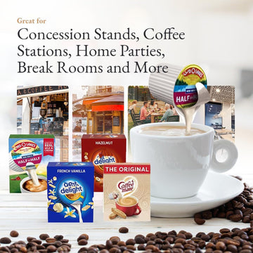 Coffee Creamer Singles Variety Pack Packaged By Bools, Dealight Creamer Singles Set, Delight Mini,Coffee Maete Original & Mini 4
