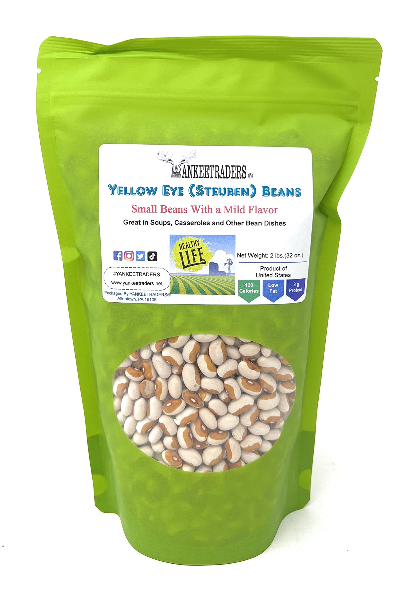 YANKEETRADERS Eye Beans, Yellow, 2 Pound