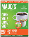Maud'S Decaf Donut Shop Coffee Pods, 100 Ct | Decaf Dunk Your Donut Shop | 100% Arabica Light Roast Decaffeinated Coffee | Solar