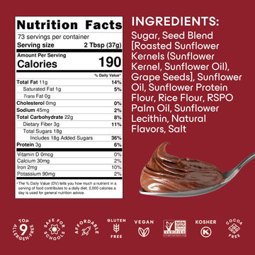 Voyage Foods Hazelnut Free Spread, 6 Lb Foodservice Size | Safe For Schools & Camps | Vegan/Dairy-Free, Non-Gmo, Nut-Free | Pack