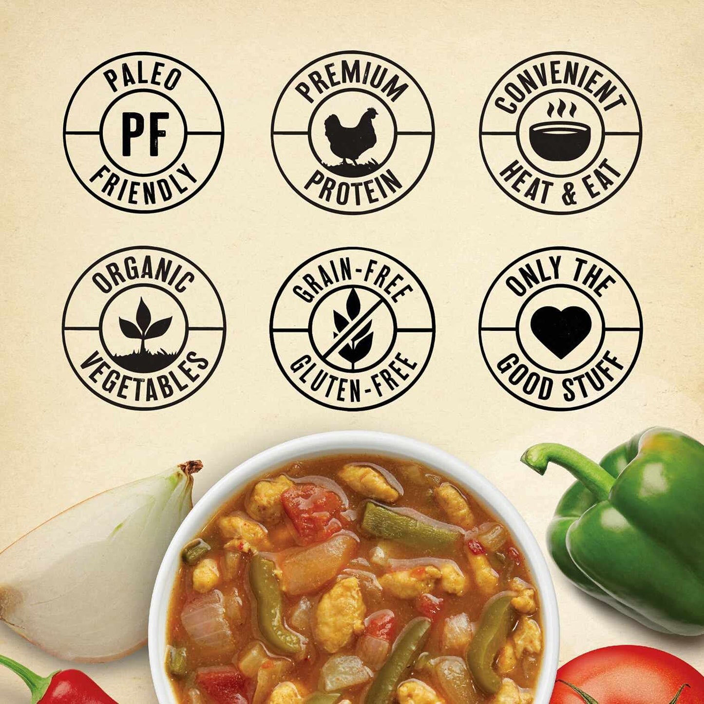 True Primal Southwest-Style Chicken Soup 8-Pack, Ready To Eat, Bone Broth, Gluten Free, Paleo, Pastured Chicken, Whole30