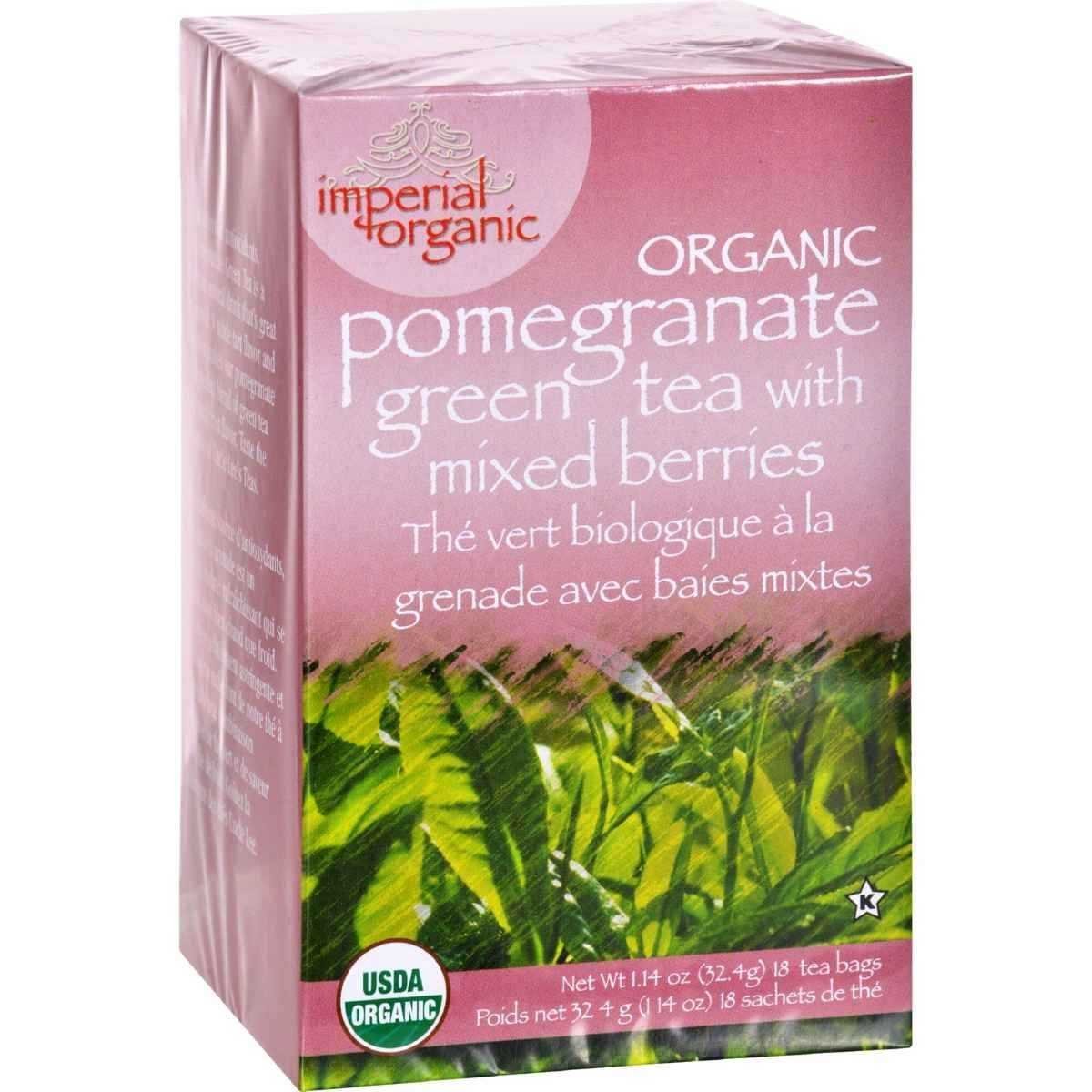 Uncle Lee'S Tea Imperial Organic Pomegranate Green Tea With Mixed Berries 18 Tea Bags