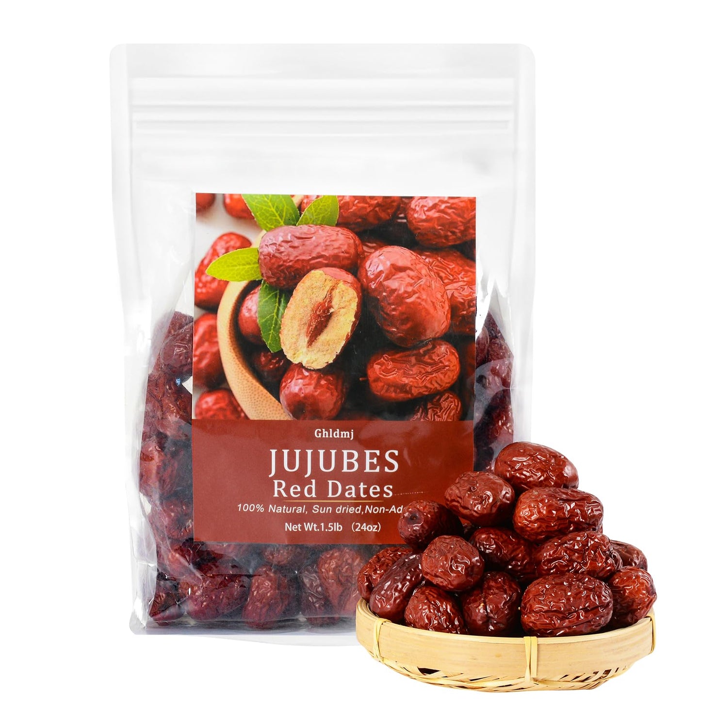 Top-Grade Jujube Dates Red Dates Organic1.5Lb(680G) Selected 100% Natural Dried Dates Perfect For Snacking Brewing Tea Dessert Baking Cooking Etc.Rich In Vitamins Improve Sleep Health Snack