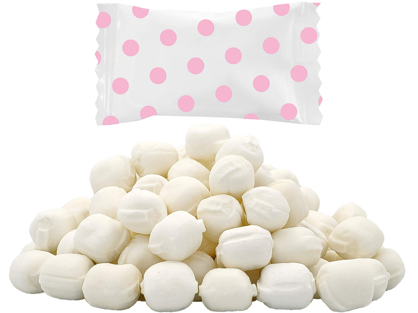 Fruidles Big Dots Buttermints, After Dinner Mints, Fat-Free, Kosher Certified, Individually Wrapped (Pastel Pink, 110 Pieces)