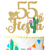 Tivurcia 55th Fiesta Cake Topper, Cheers to 55 Years/Taco Bout 55 Cake Decor,Tropical Hawaiian Mexican Summer Themed Happy 55th