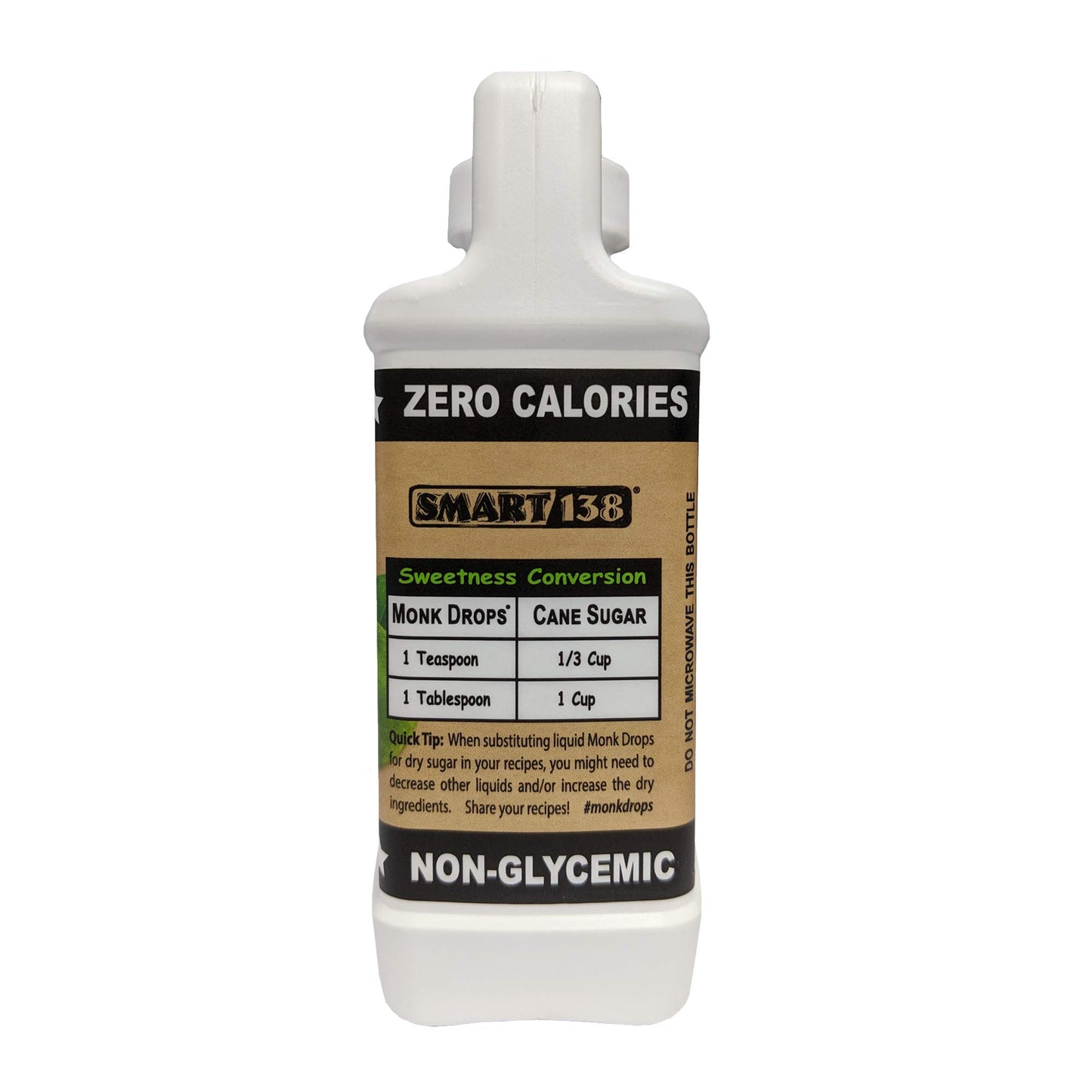 Smart138 Monk Drops Liquid Sweetener, Zero Calories, Zero Sugar, 8 Fl Oz Jug