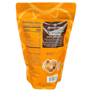 Honolulu Cookie Mini Bites – Passion Orange Guava Shortbread Cookies, 16oz Resealable Bag, Orange