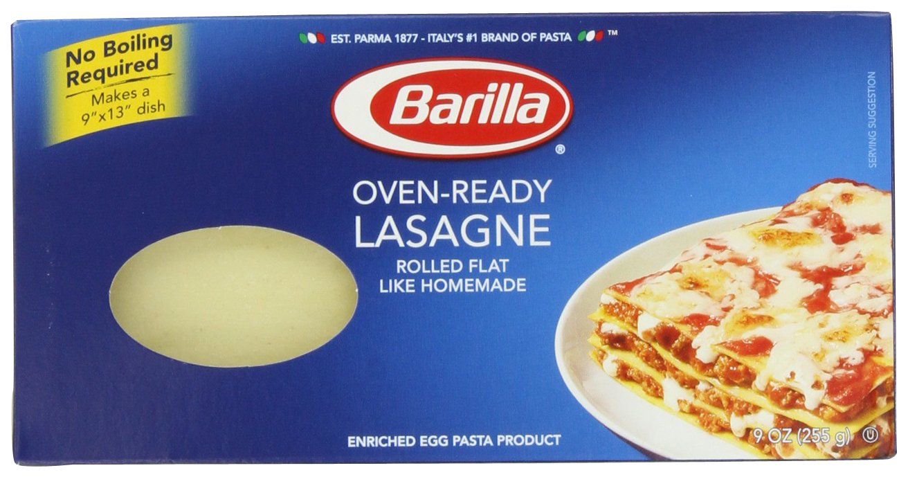 Barilla Pasta, Oven-Ready Lasagne, 9 Ounce (Pack of 4)