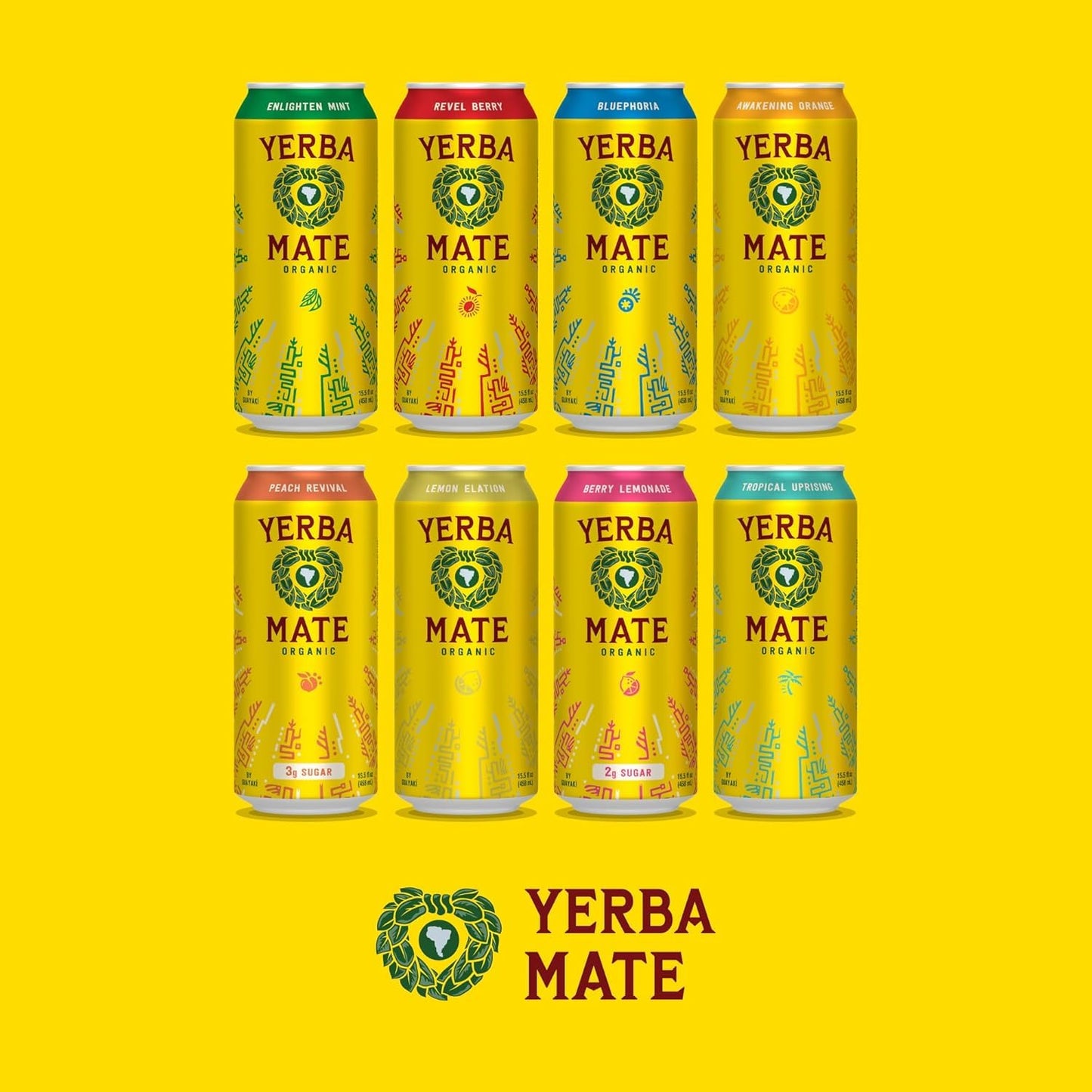 Guayaki Yerba Mate Energy Drink Alternative, Peach Revival, Low Sugar, 15.5 Fl Oz (Pack of 12)