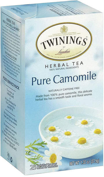 Twinings Of London Pure Camomile Herbal Tea Bags, 25 Count