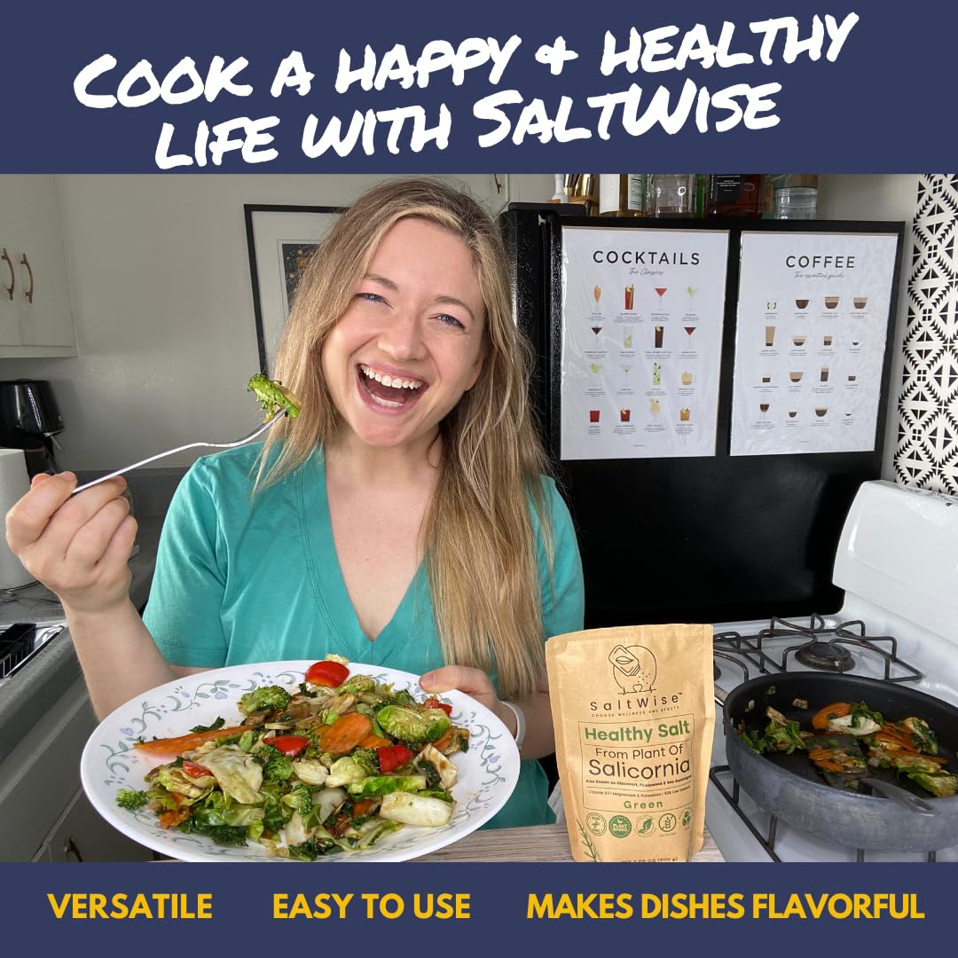 Green Salicornia Salt - Low Sodium Salt Substitute | Salicornia Powder (200Gms/7.05 Oz) | Plant Based Salt, Vegan | 100% Natural