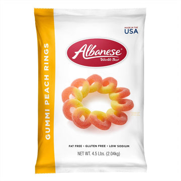 Albanese Worlds Best Gummi Peach Rings 4.5lbs of Candy