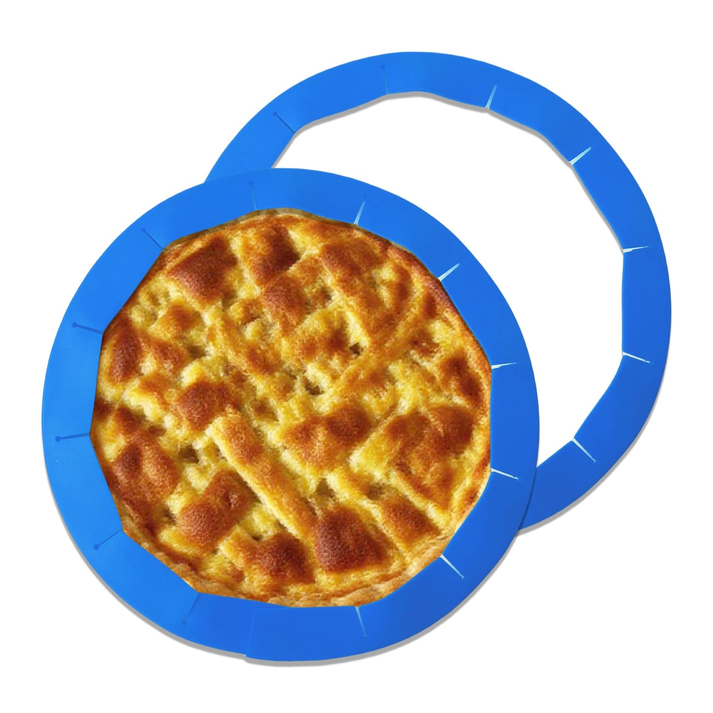 Youforzx 2Pcs Adjustable Baking Pie Crust Shield Protector Cover For Edges Of Pie - 8-Inch To 11.5-Inch (Blue Blue)