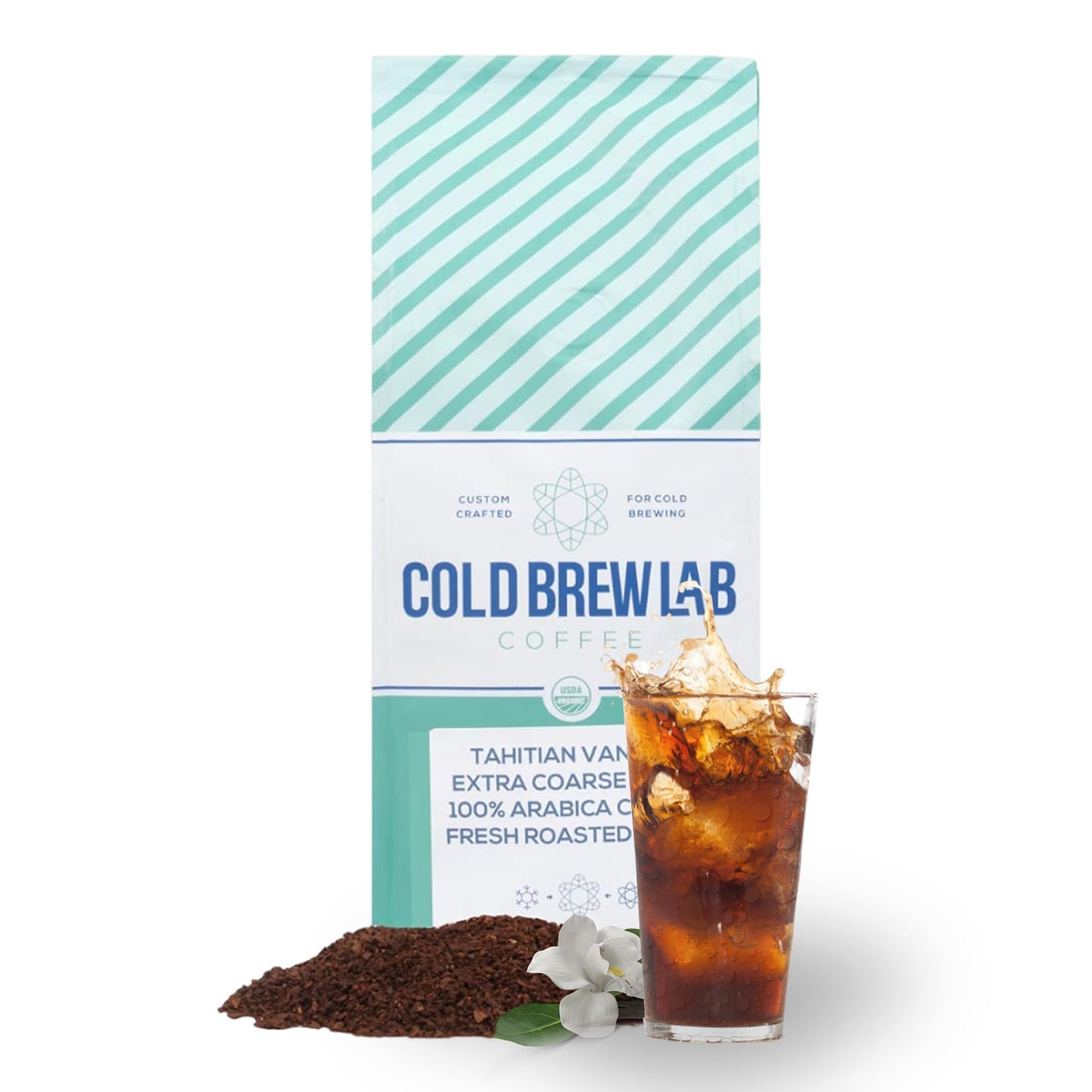 Cold Brew Organic Coarse Ground Flavored Coffee Vanilla Flavor Dark Roast Colombian Supremo Coarse Grind For Cold Brew Coffee & French Press 1 Lb