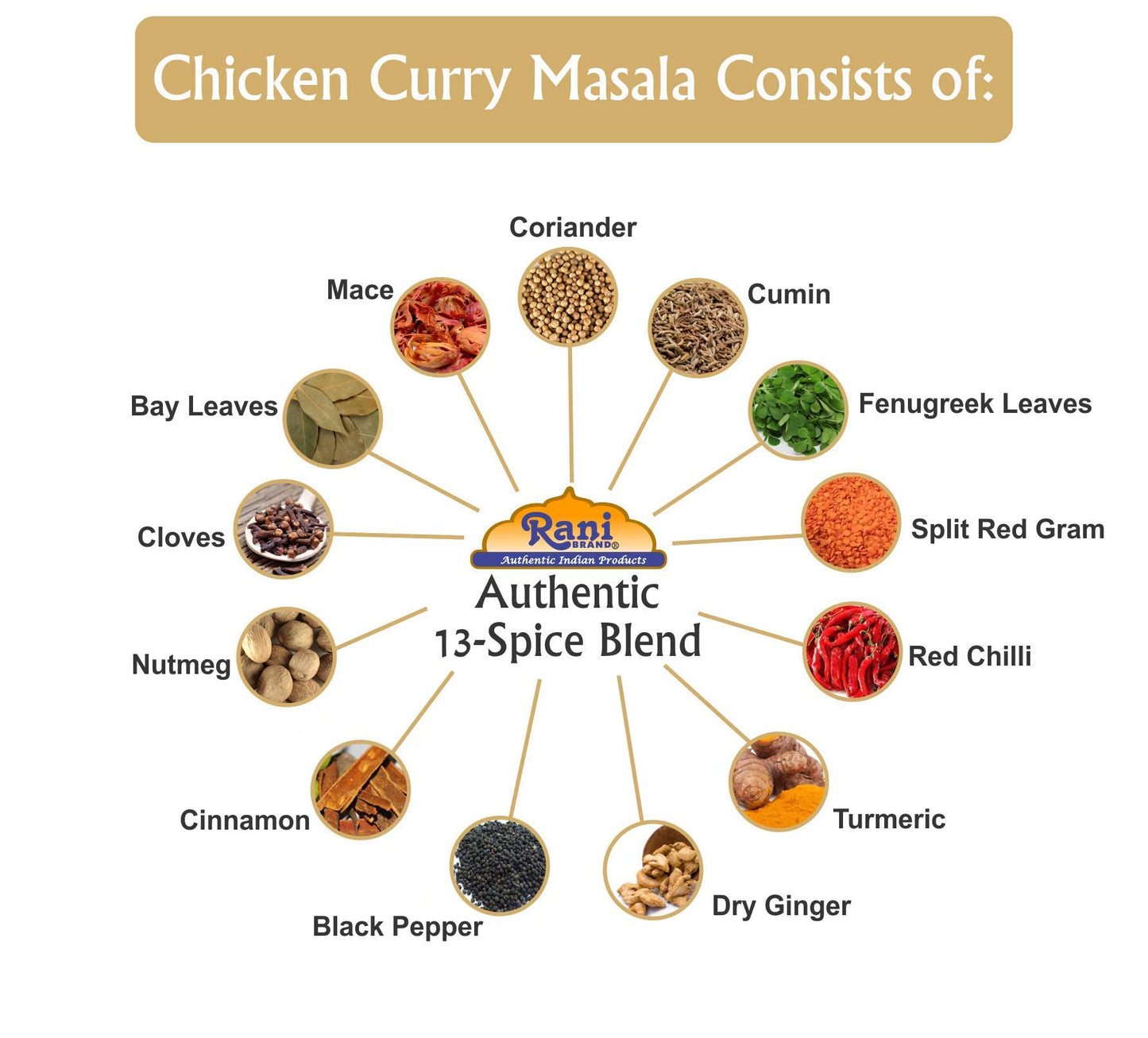 Rani Chicken Curry Masala - All Natural Vegan Spice Blend, 3.5oz, Gluten Friendly, NON-GMO, Indian Origin
